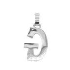 10K White Gold 3D Letter G Initial Diamond Pendant 1.40 CT 1.5"