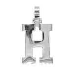 10K White Gold 3D Letter H Initial Diamond Pendant 1.68 CT 1.5"