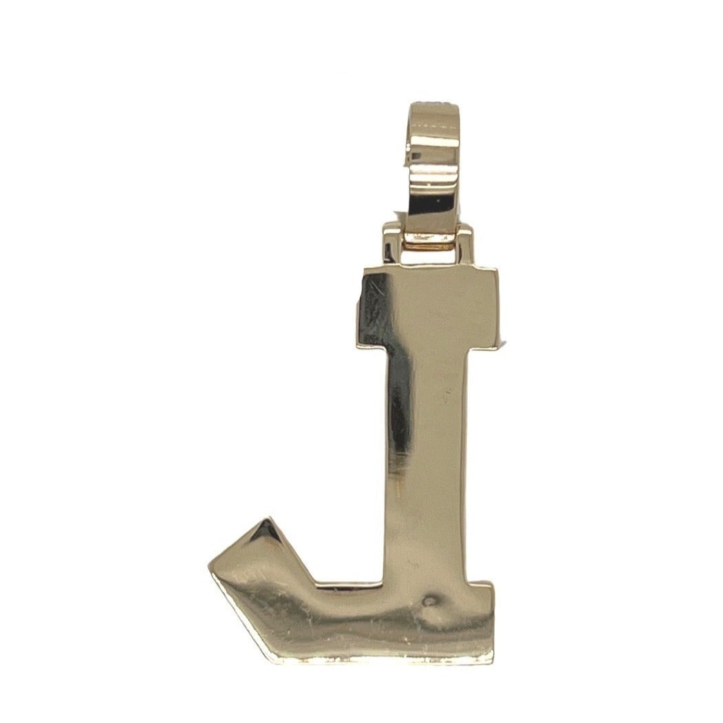 10K Yellow White Gold 3D Letter L Initial Diamond Pendant 1.44 CT 1.5"