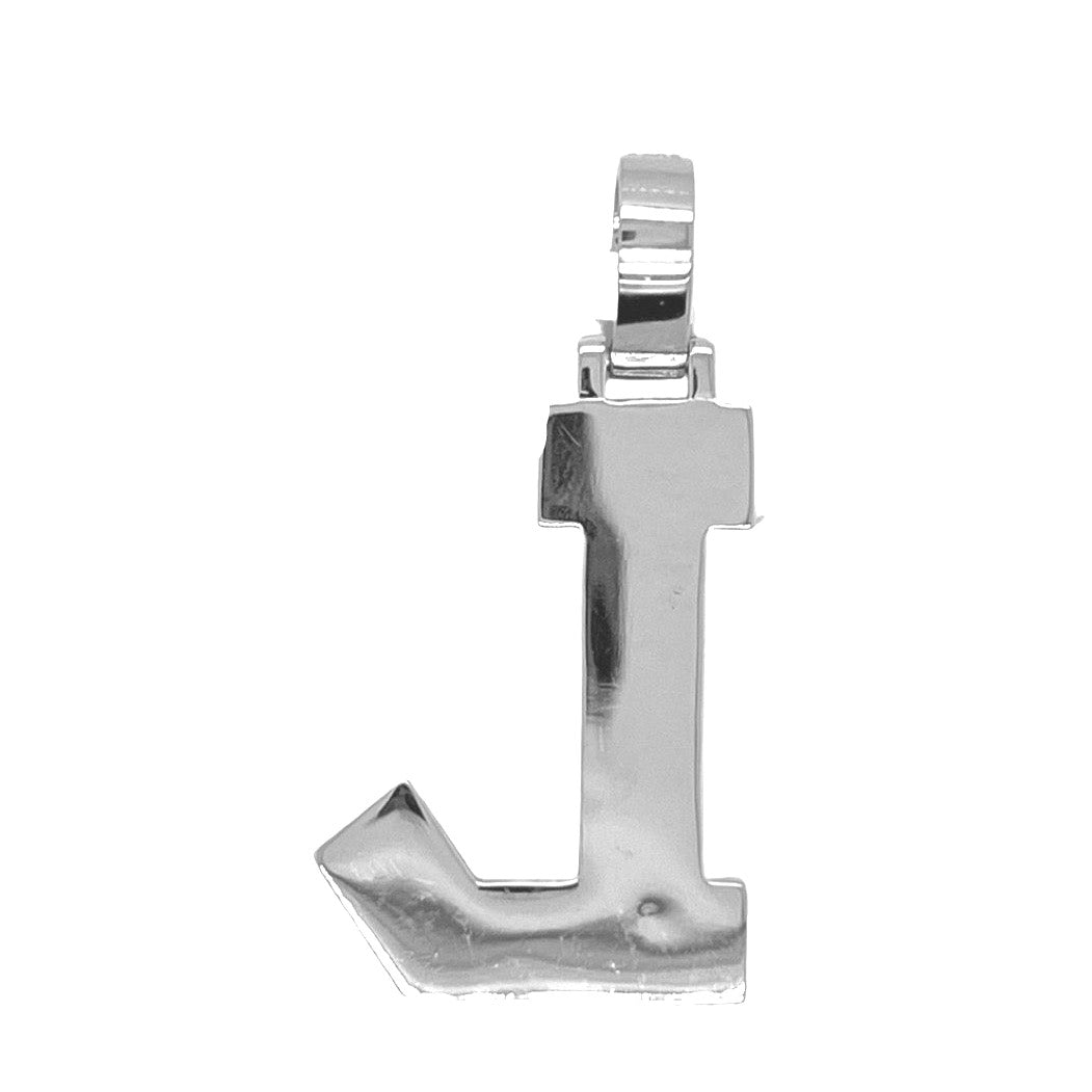 10K White Gold 3D Letter L Initial Diamond Pendant 1.44 CT 1.5"