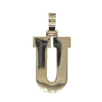 10K Yellow White Gold 3D Letter U Initial Diamond Pendant 1.64 CT 1.5"
