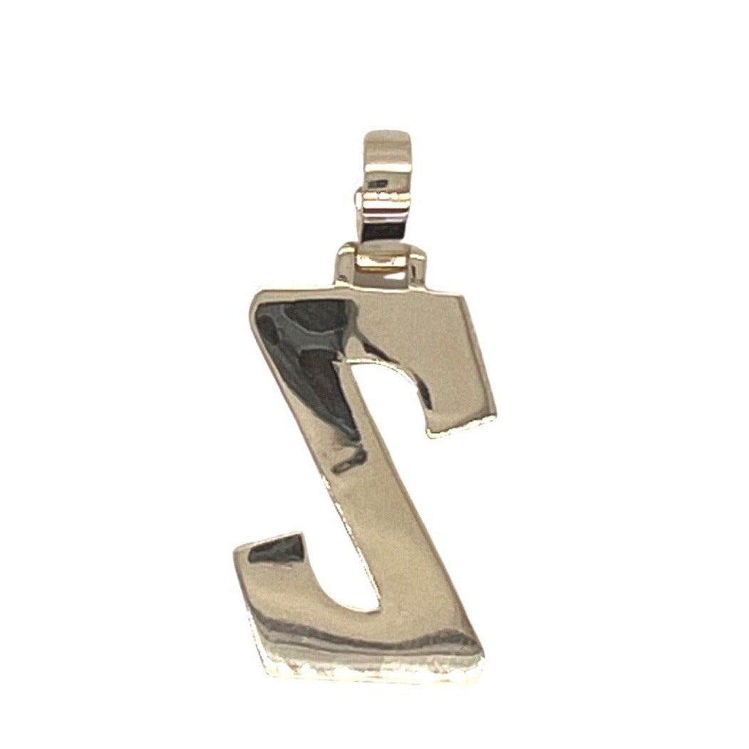 10K Yellow White Gold 3D Letter Z Initial Diamond Pendant 1.49 CT 1.5"