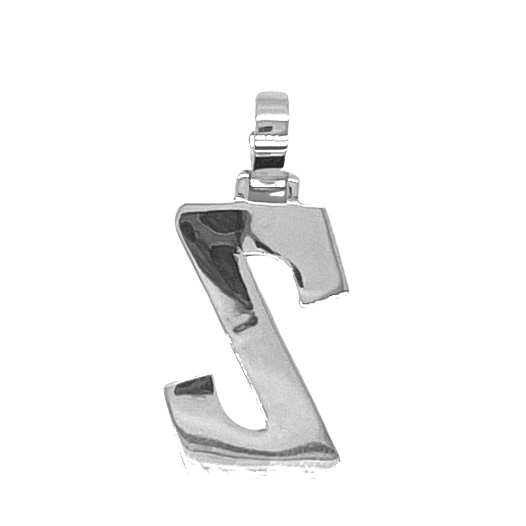 10K White Gold 3D Letter Z Initial Diamond Pendant 1.49 CT 1.5"