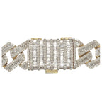 10K Yellow Gold 24MM Miami Cuban Baguette VS Diamond Chain 75.67 CT