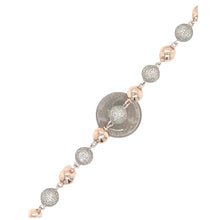 Load image into Gallery viewer, 10K Rose White Gold 9MM Rosary Bead Diamond Necklace 18.28 CT - 22&quot;
