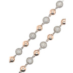 10K Rose White Gold 9MM Rosary Bead Diamond Necklace 18.28 CT - 22"