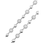 10K White Gold 9MM Rosary Bead Diamond Necklace 17.18 CT - 22"