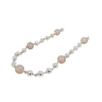 10K Rose White Gold 9MM Rosary Bead Diamond Necklace 7.95 CT - 22"