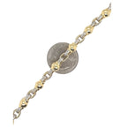 10K Yellow Gold 8MM Designer Link Rosary Bead Diamond Necklace 15.06 CT - 22"
