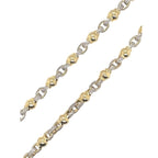 10K Yellow Gold 8MM Designer Link Rosary Bead Diamond Necklace 15.06 CT - 22"