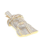 10K Yellow Gold Jesus Head Iced Diamond Pendant 3.34 CT 2.2"