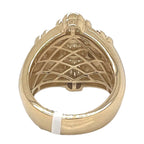 14K Yellow Gold Gothic Cross 25.5MM VS Baguette Diamond Ring 1.0 CT