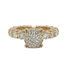 Load image into Gallery viewer, 14K Yellow Gold 3D Solitaire 9MM Eternity Style Engagement Diamond Ring 3.5 CT
