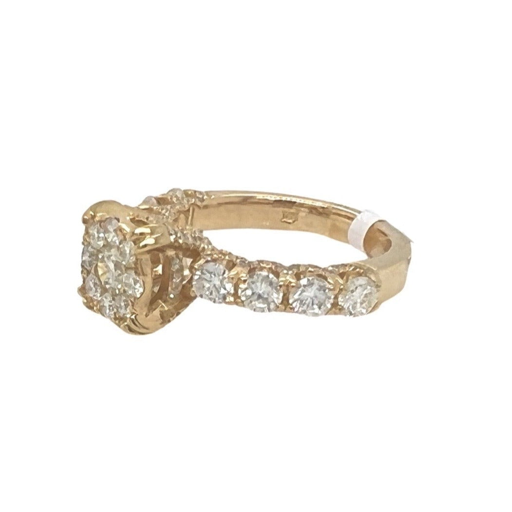 14K Yellow Gold 3D Solitaire 9MM Engagement Wedding Diamond Ring 2.0 CT
