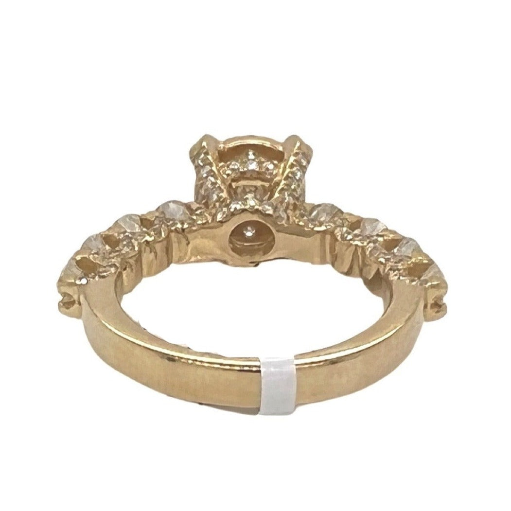 14K Yellow Gold 3D Solitaire 9MM Engagement Wedding Diamond Ring 2.0 CT