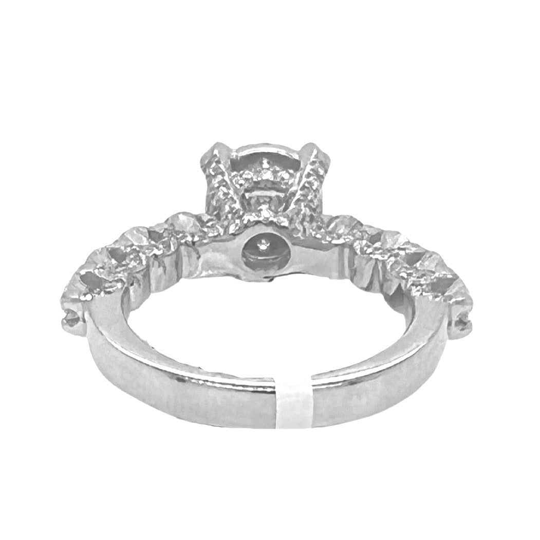 14K White Gold 3D Solitaire 7.5MM Engagement Wedding Diamond Ring 1.65 CT