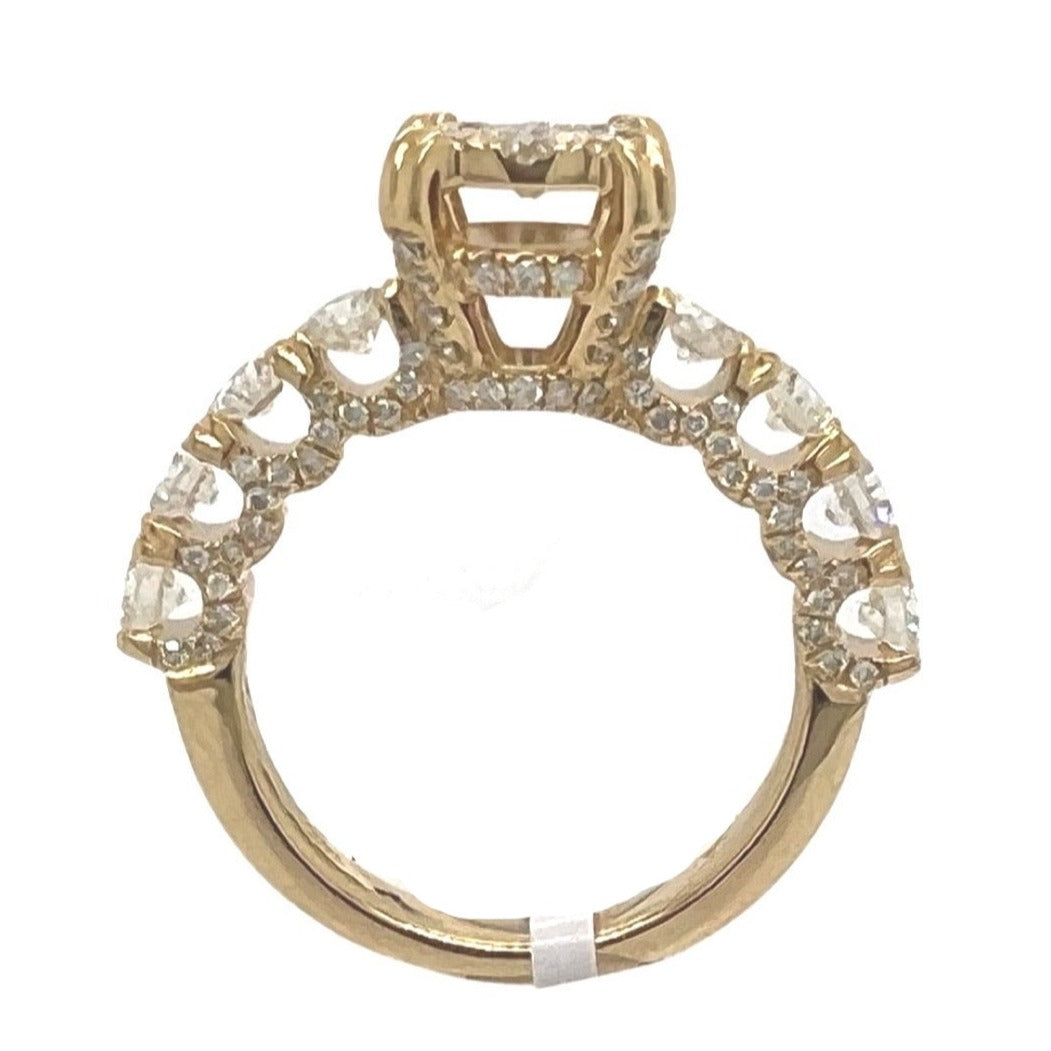 14K Yellow Gold 3D Solitaire 9MM Engagement Wedding Diamond Ring 2.0 CT