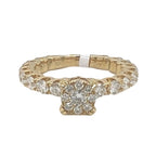 14K Yellow Gold 3D Solitaire 6.5MM Eternity Style Engagement Diamond Ring 1.90 CT