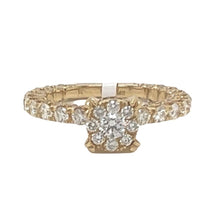 Load image into Gallery viewer, 14K Yellow Gold 3D Solitaire 6.5MM Eternity Style Engagement Diamond Ring 1.48 CT
