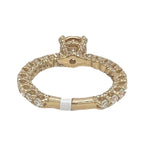 14K Yellow Gold 3D Solitaire 6.5MM Eternity Style Engagement Diamond Ring 1.48 CT