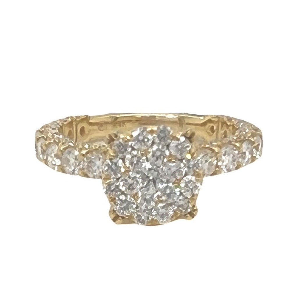 14K Yellow Gold 3D Solitaire 9MM Eternity Style Engagement Diamond Ring 2.35 CT
