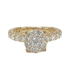 14K Yellow Gold 3D Solitaire 9MM Eternity Style Engagement Diamond Ring 2.35 CT