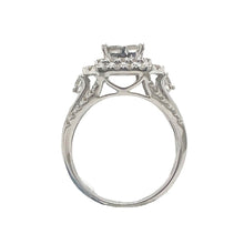 Load image into Gallery viewer, 14K White Gold Halo Quad Princess 13MM Engagement Diamond Ring 1.65 CT
