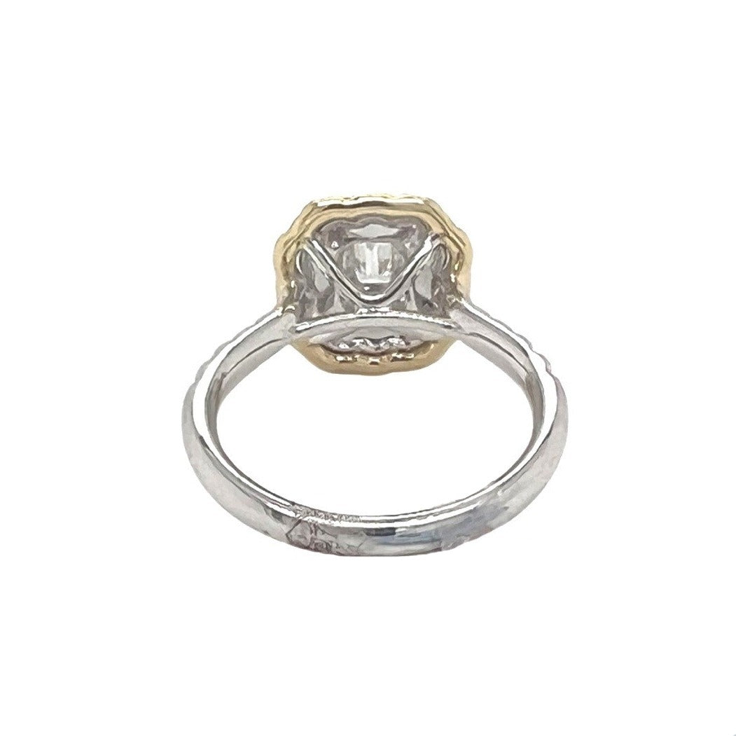 14K White Gold Halo Emerald Solitaire 13MM Engagement VS Diamond Ring 1.3 CT