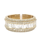 10K Yellow Gold 10MM Baguette Wedding Diamond Band Ring 1.81 CT