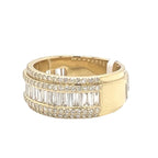 10K Yellow Gold 10MM Baguette Wedding Diamond Band Ring 1.81 CT