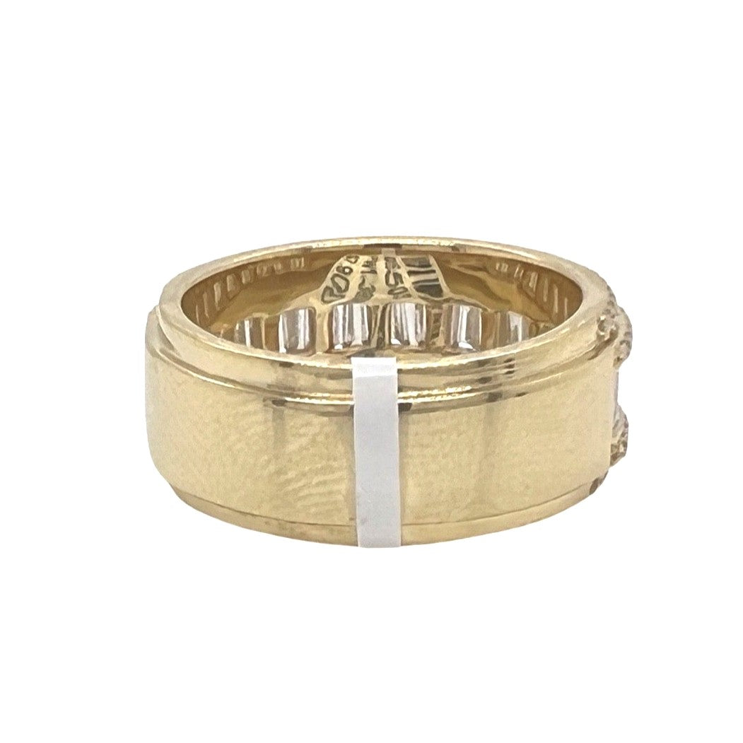 10K Yellow Gold 10MM Baguette Wedding Diamond Band Ring 1.81 CT