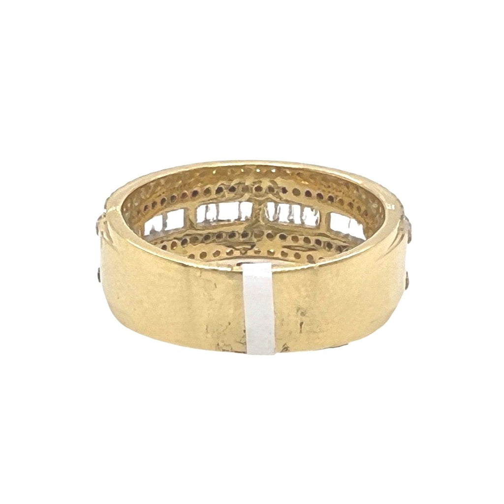 10K Yellow Gold 8.5MM Baguette Wedding Diamond Band Ring 1.45 CT