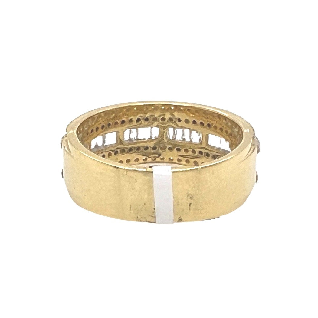 10K Yellow Gold 8.5MM Baguette Wedding Diamond Band Ring 1.45 CT