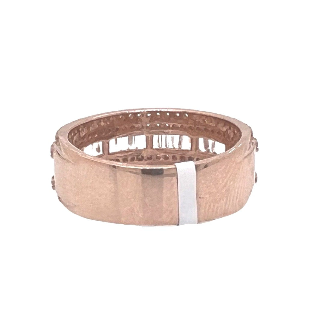 10K Rose Gold 8.5MM Baguette Wedding Diamond Band Ring 1.57 CT