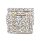 Mens 10K Yellow Gold 20MM Square Shape Pinky VS Diamond Ring 4.53 CT