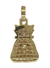 Load image into Gallery viewer, 10K Yellow Gold Moneybag $ Sign Baguette VS Diamond Pendant 2.43 CT 1.2&quot;
