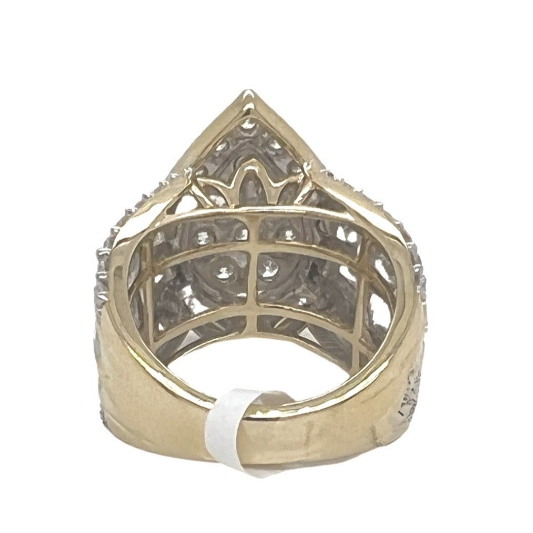 14K Yellow Gold Pear Shape 21MM Bridal Engagement Diamond Ring 5.0 CT