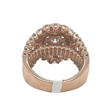 Load image into Gallery viewer, 14K Rose Gold Round Cluster 17MM Bridal Engagement Diamond Ring 4.0 CT
