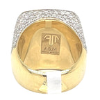 Mens 10K Yellow Gold 22MM Square Shape Pinky VS Diamond Ring 6.48 CT