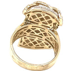 Mens 10K Yellow Gold 27.5MM Jesus Head Diamond Ring 0.85 CT