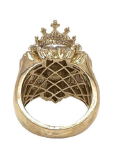 Load image into Gallery viewer, Mens 10K Yellow Gold 28MM King Lion Head Diamond Ring 0.50 CT
