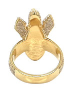 Mens 14K Yellow Gold 29MM 3D Rocket VS Diamond Ring 2.85 CT