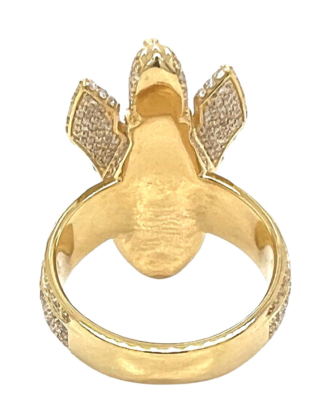 Mens 14K Yellow Gold 29MM 3D Rocket VS Diamond Ring 2.85 CT