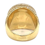Mens 14K Yellow Gold 22MM Round 3D Baguette VS Diamond Ring 4.5 CT