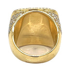Mens 14K Yellow Gold 24MM 3D Championship Baguette VS Diamond Ring 6.15 CT