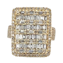 Load image into Gallery viewer, Mens 14K Yellow Gold 22.5MM Rectangular Baguette Diamond Ring 2.75 CT
