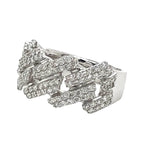 Mens 10K White Gold 11.5MM Prong Miami Cuban VS Diamond Band Ring 1.35 CT