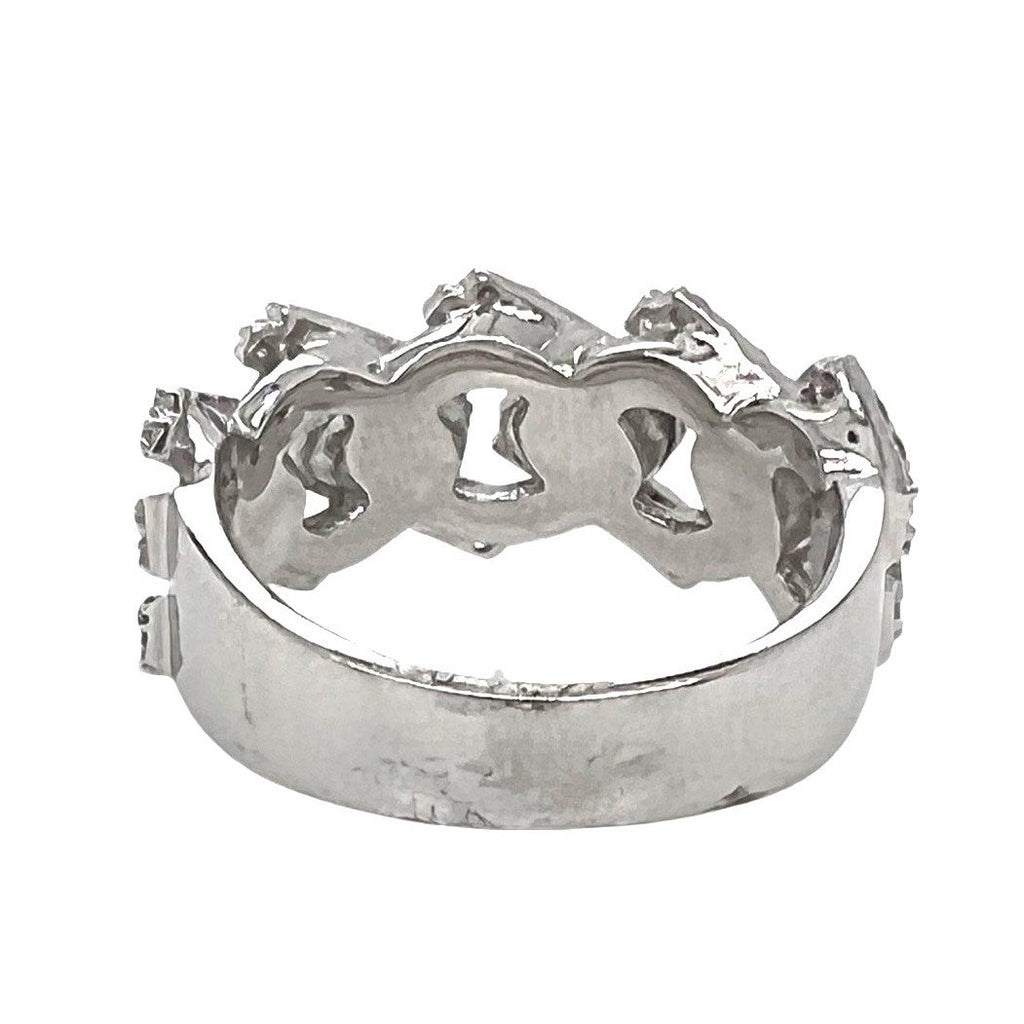 Mens 10K White Gold 11.5MM Prong Miami Cuban VS Diamond Band Ring 1.35 CT