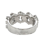 Mens 10K White Gold 11.5MM Prong Miami Cuban VS Diamond Band Ring 1.35 CT