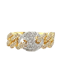 Load image into Gallery viewer, 10K Two-Tone Gold 9MM Mariner Cuban Diamond Band Ring 0.60 CT
